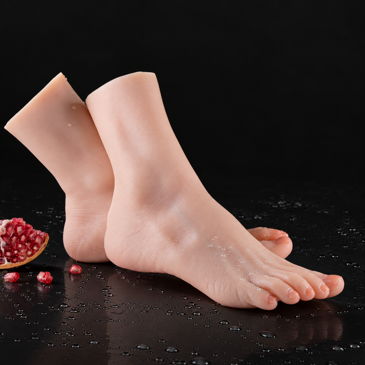 TG36A realistic female silicone feet pair front view